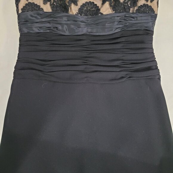 Jones New York Lace Top Rouched Waist Party Dress in Black - Picture 3 of 8